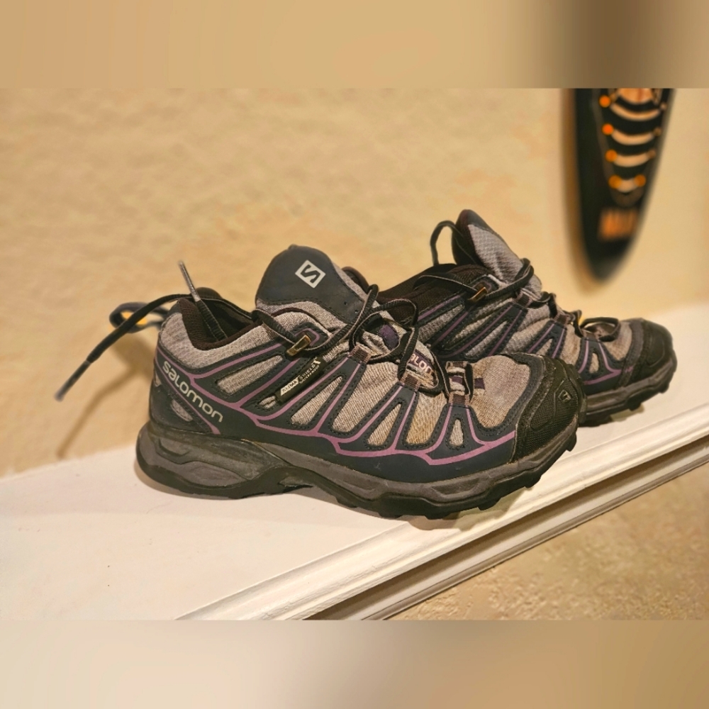 Gray Salomon hiking shoes